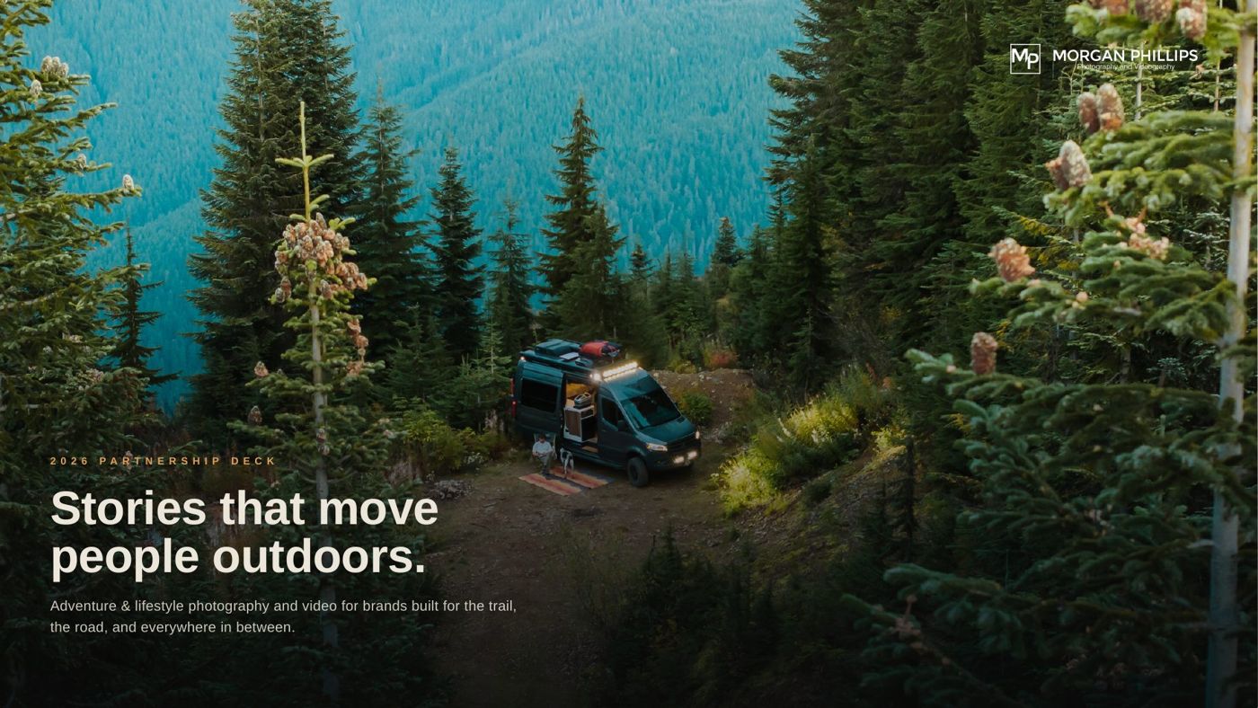 Cover of the partnership deck: Stories that move people outdoors
